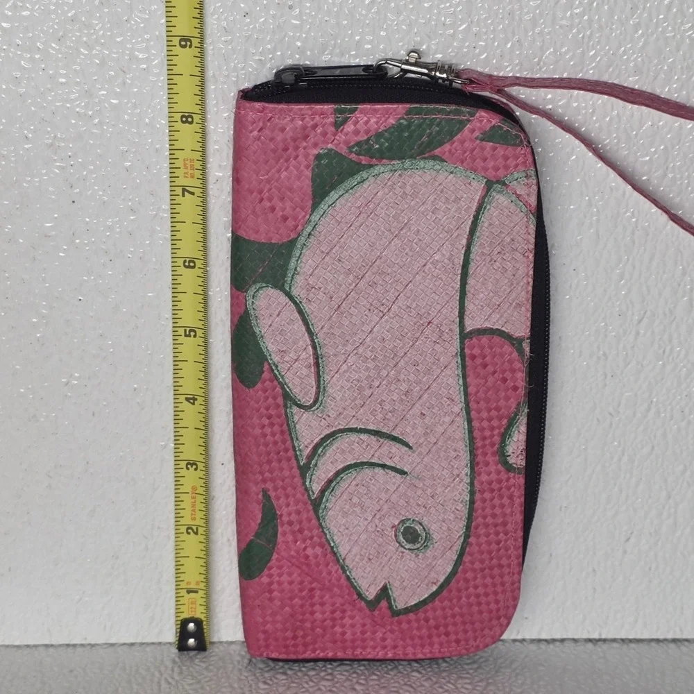 Angkor Recycled Cambodia Pink Fish Wallet Wristlet